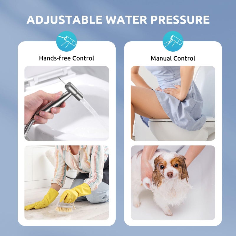 BRITULIF Hands-Free Handheld Bidet Sprayer for Toilet, Muslim Shower Dual Control Mode Spray, Toilet Sprayer with Bidet Hose, Adjustable Bidets Attachment for Toilet for Feminine Wash - Image 4